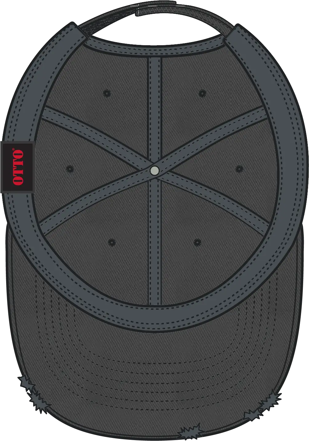 Otto 104-764 6 Panel Low Profile Dad Cap - Char. Gray - 1/2’’ - 7 5/8’’