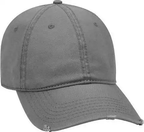 Otto 104 764 Superior Garment Washed Cotton Twill Distressed Visor Low Profile Pro Style Cap Charcoal Gray Dark