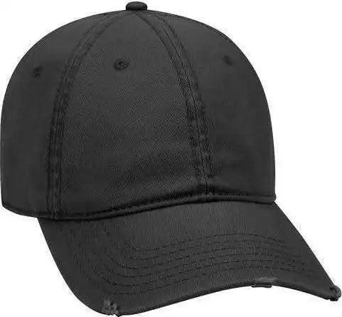 Otto 104 764 Superior Garment Washed Cotton Twill Distressed Visor Low Profile Pro Style Cap Charcoal Gray Dark