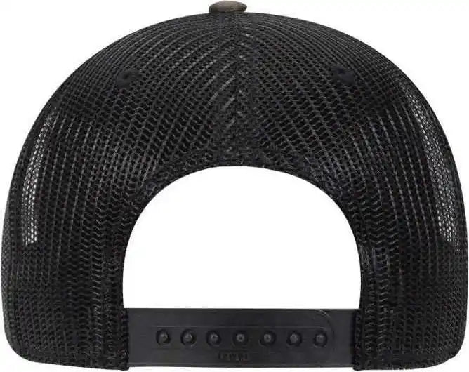 Otto 105-1247 6 Panel Low Profile Syle Camouflage Cotton Twill Mesh Back Cap - Camo Blackmesh - Black / one Size Fits