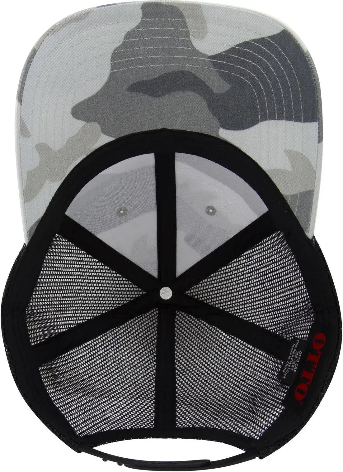 Otto 105-1247 Camouflage 6 Panel Low Profile Mesh Back Trucker Cap - St.gry/gry/blk - 1/2’’ - 7 5/8’’