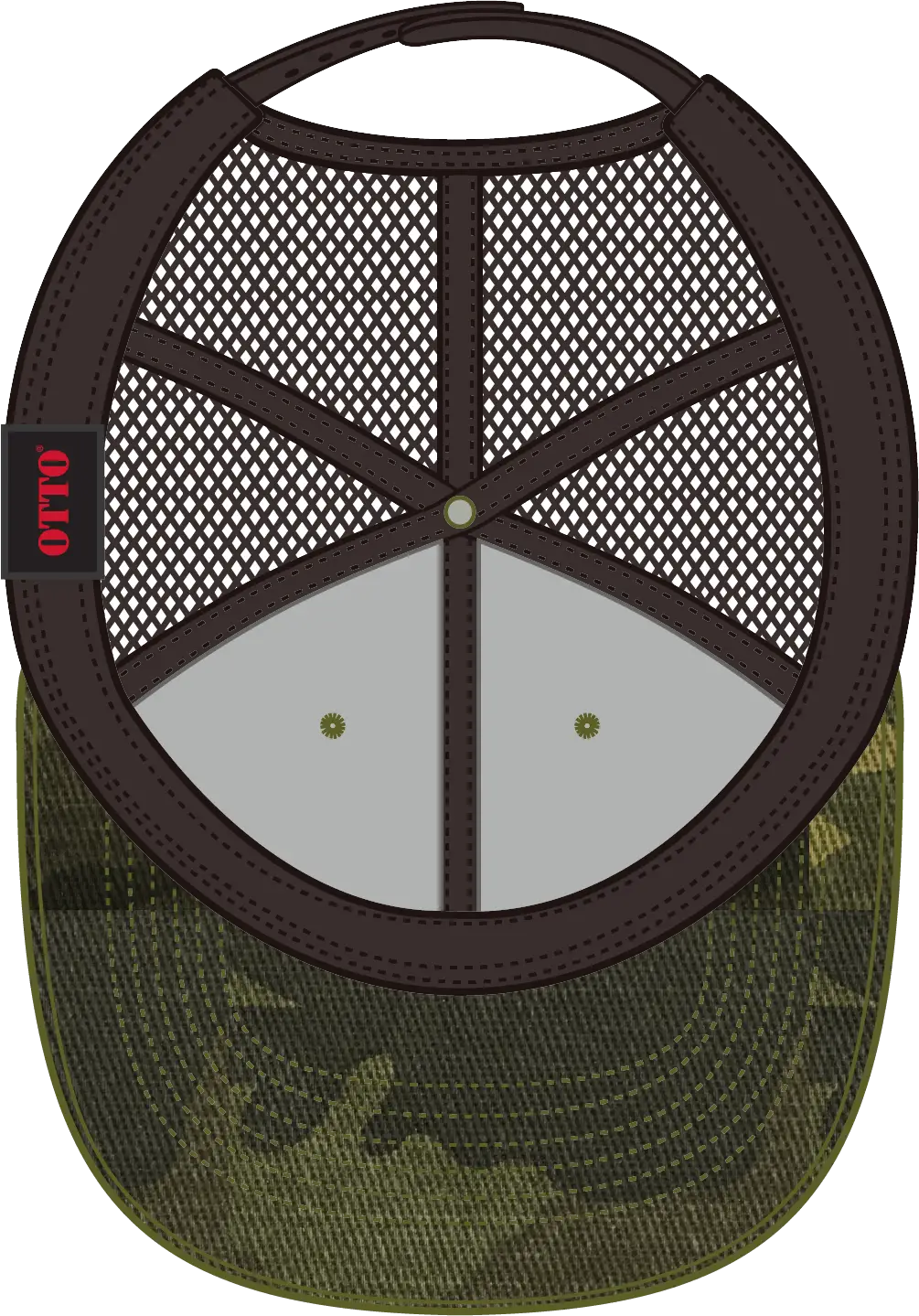 Otto 105-1247 Camouflage 6 Panel Low Profile Mesh Back Trucker Cap - Camo/brownmesh - 1/2’’ - 7 5/8’’