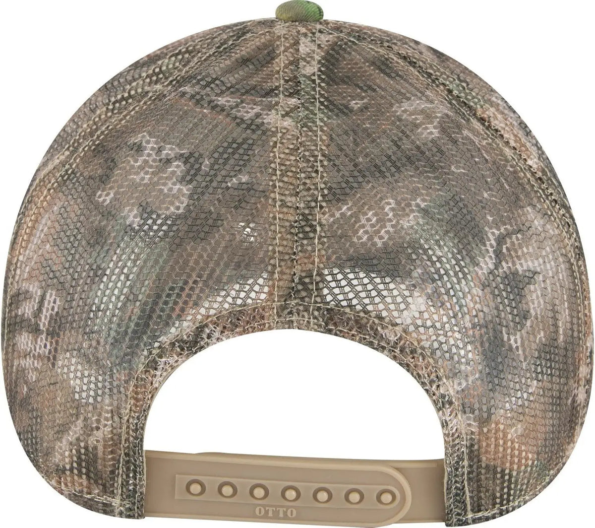 Otto 105-1247 Camouflage 6 Panel Low Profile Mesh Back Trucker Cap - Lt.lod/brn/kly - 1/2’’ - 7 5/8’’