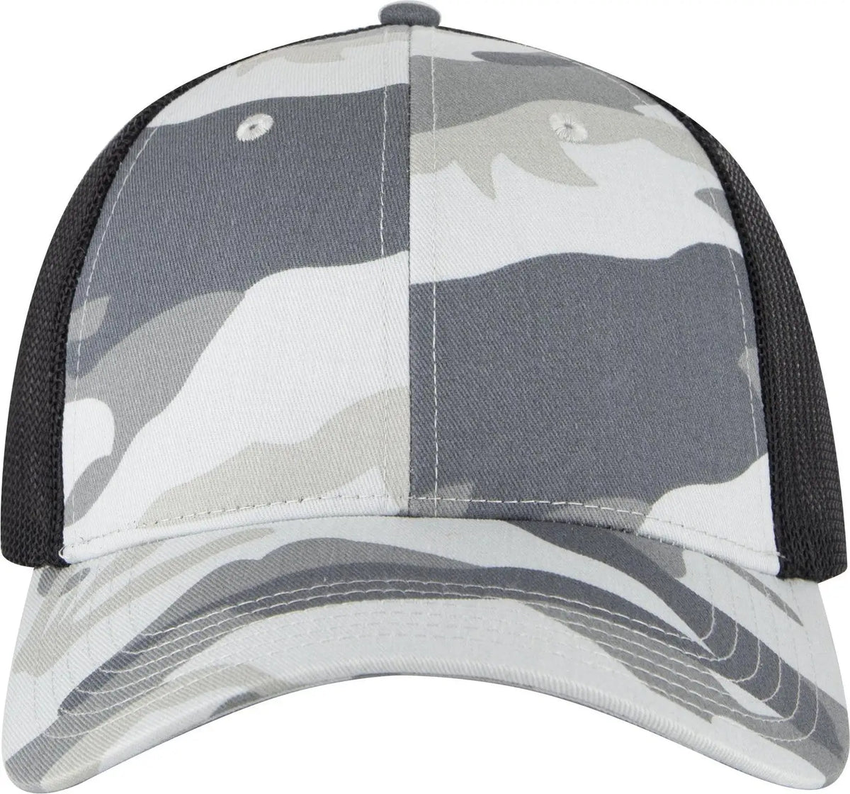 Otto 105-1247 Camouflage 6 Panel Low Profile Mesh Back Trucker Cap - St.gry/gry/blk - 1/2’’ - 7 5/8’’