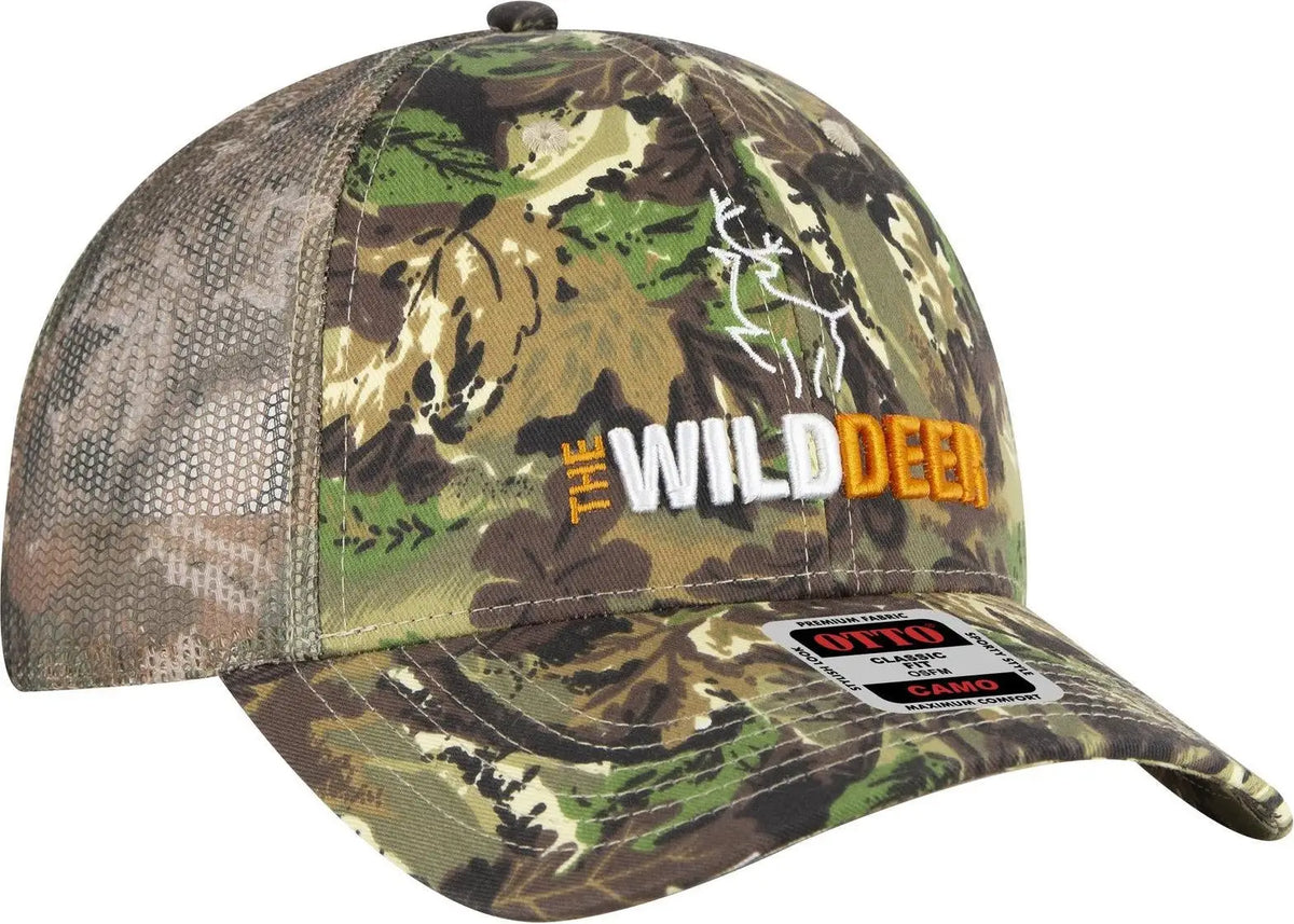 Otto 105-1247 Camouflage 6 Panel Low Profile Mesh Back Trucker Cap - Lt.lod/brn/kly - 1/2’’ - 7 5/8’’