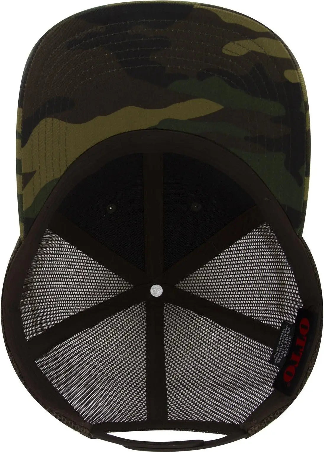 Otto 105-1247 Camouflage 6 Panel Low Profile Mesh Back Trucker Cap - Dk.grn/brn/dk.brn - 1/2’’ - 7 5/8’’