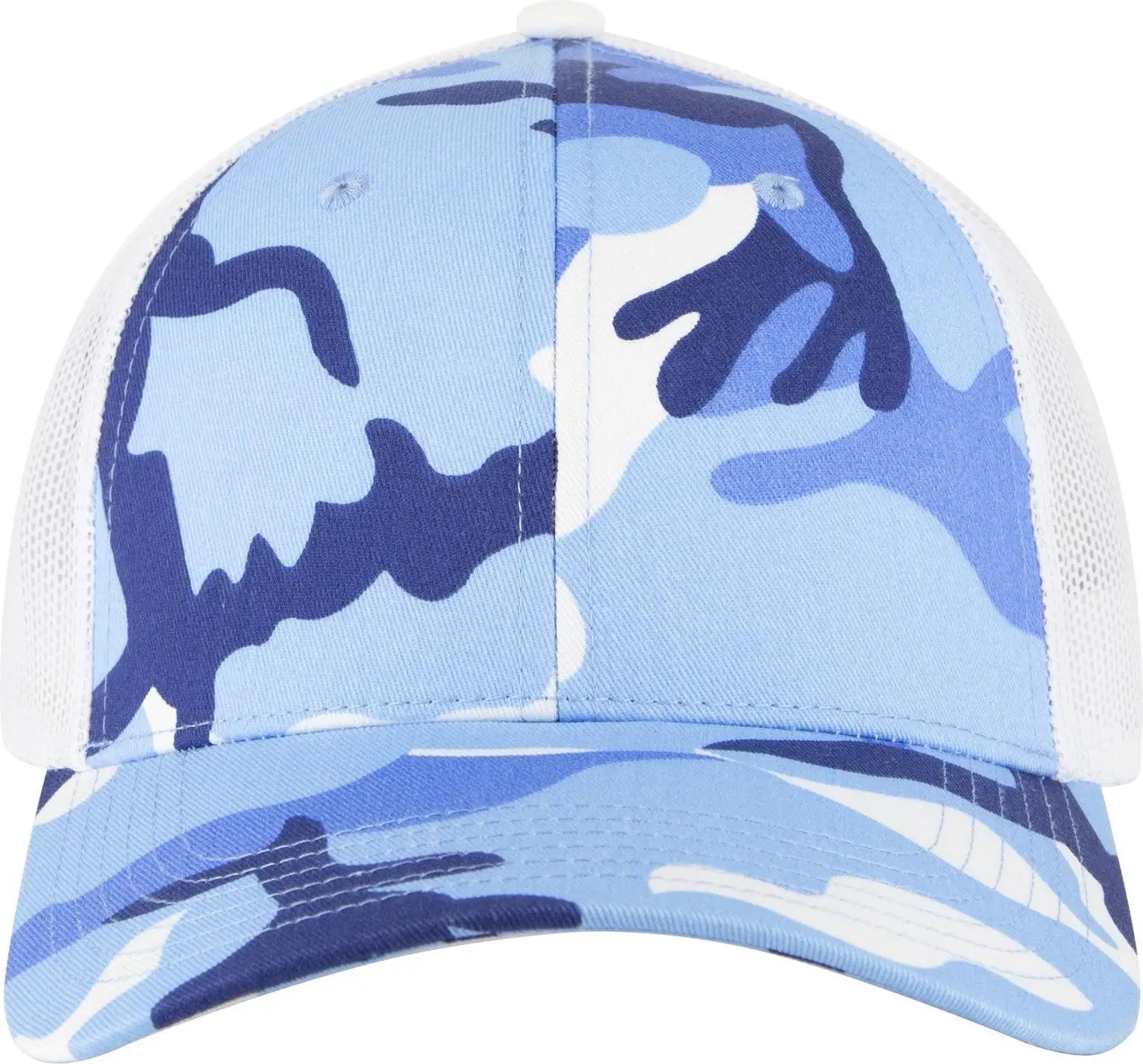 Otto 105-1247 Camouflage 6 Panel Low Profile Mesh Back Trucker Cap - Aqu/lk.blu/wht - 1/2’’ - 7 5/8’’