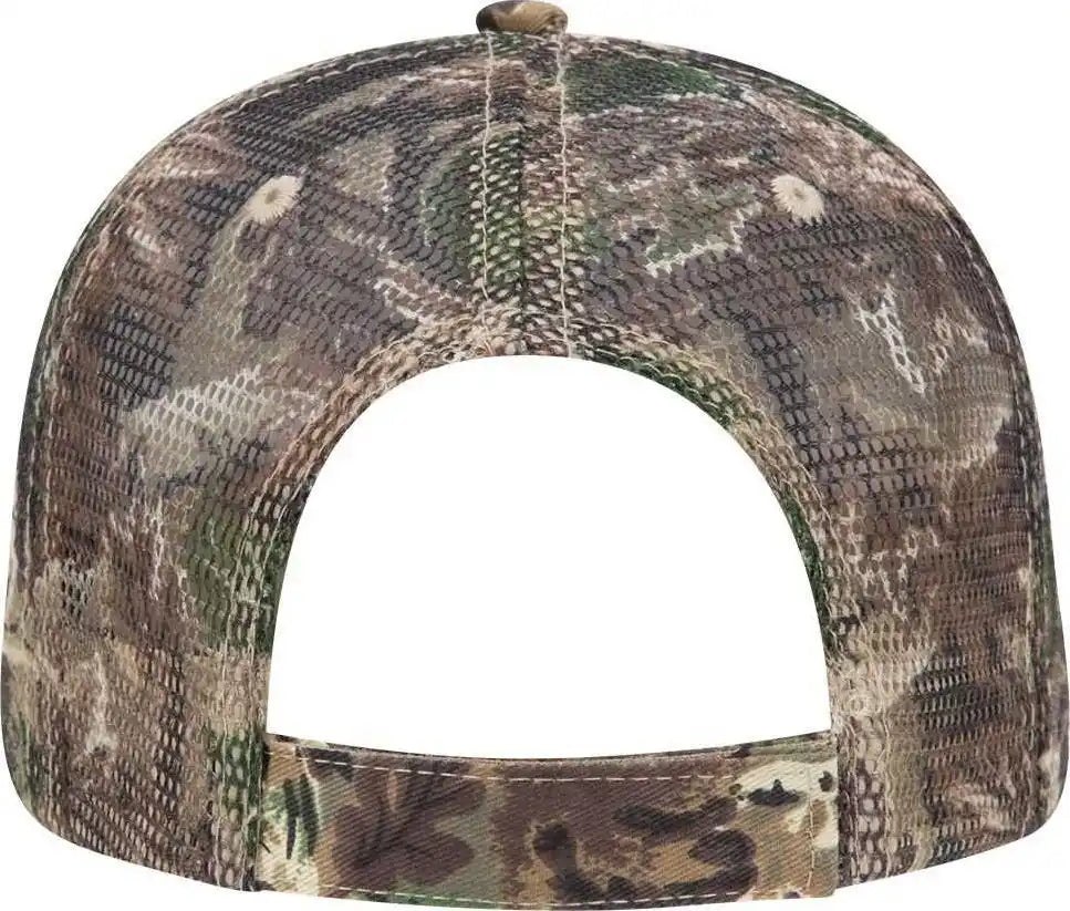 Otto 105 751 Camouflage 6 Panel Low Profile Mesh Back Trucker Cap Light Loden Brown Kelly Olive / one Size Fits Most