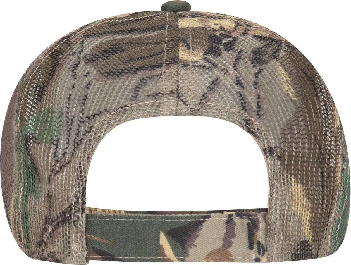 Otto 105-751 Camouflage 6 Panel Low Profile Mesh Back Trucker Cap - Kha/brn/lt.ol.grn - 1/2’’ - 7 5/8’’