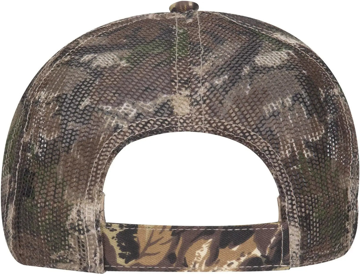 Otto 105-751 Camouflage 6 Panel Low Profile Mesh Back Trucker Cap - Lt.lod/brn/kly - 1/2’’ - 7 5/8’’