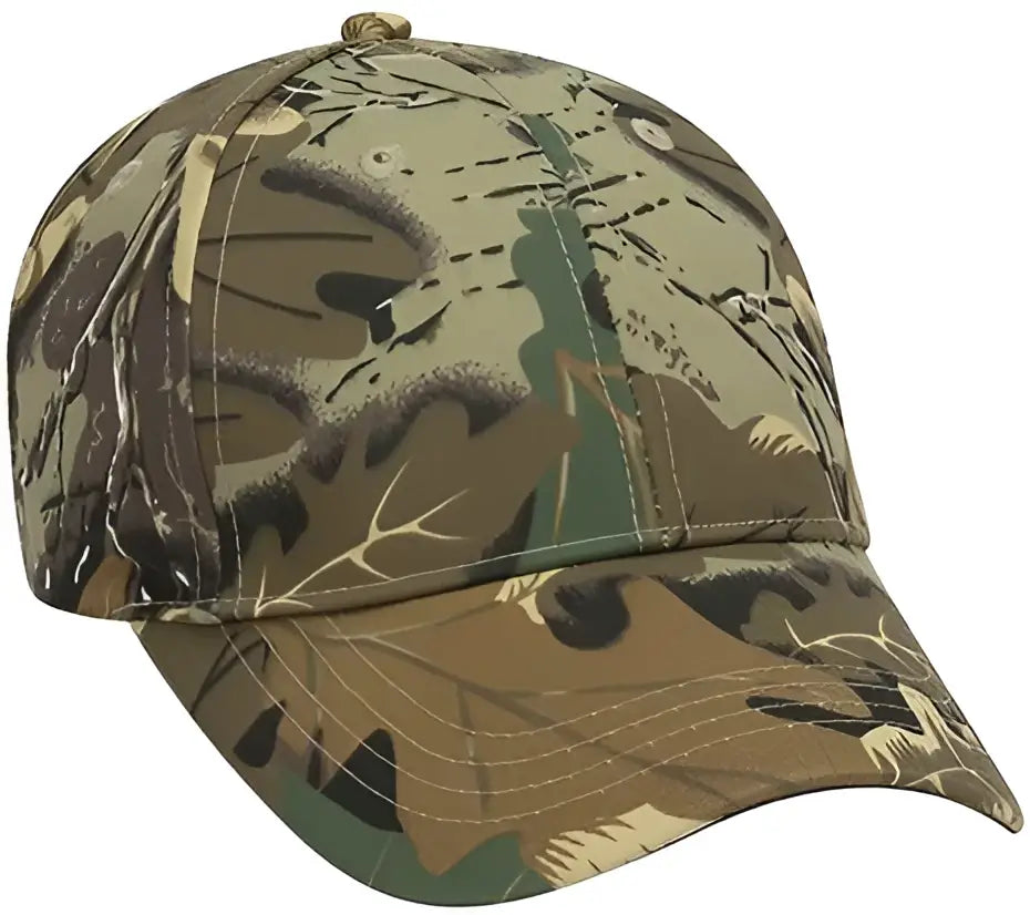Otto 108-757 Camouflage Young Adult 6 Panel Low Profile Baseball Cap - Kha/brn/lt.ol.grn - 6’’ - 7 1/8’’