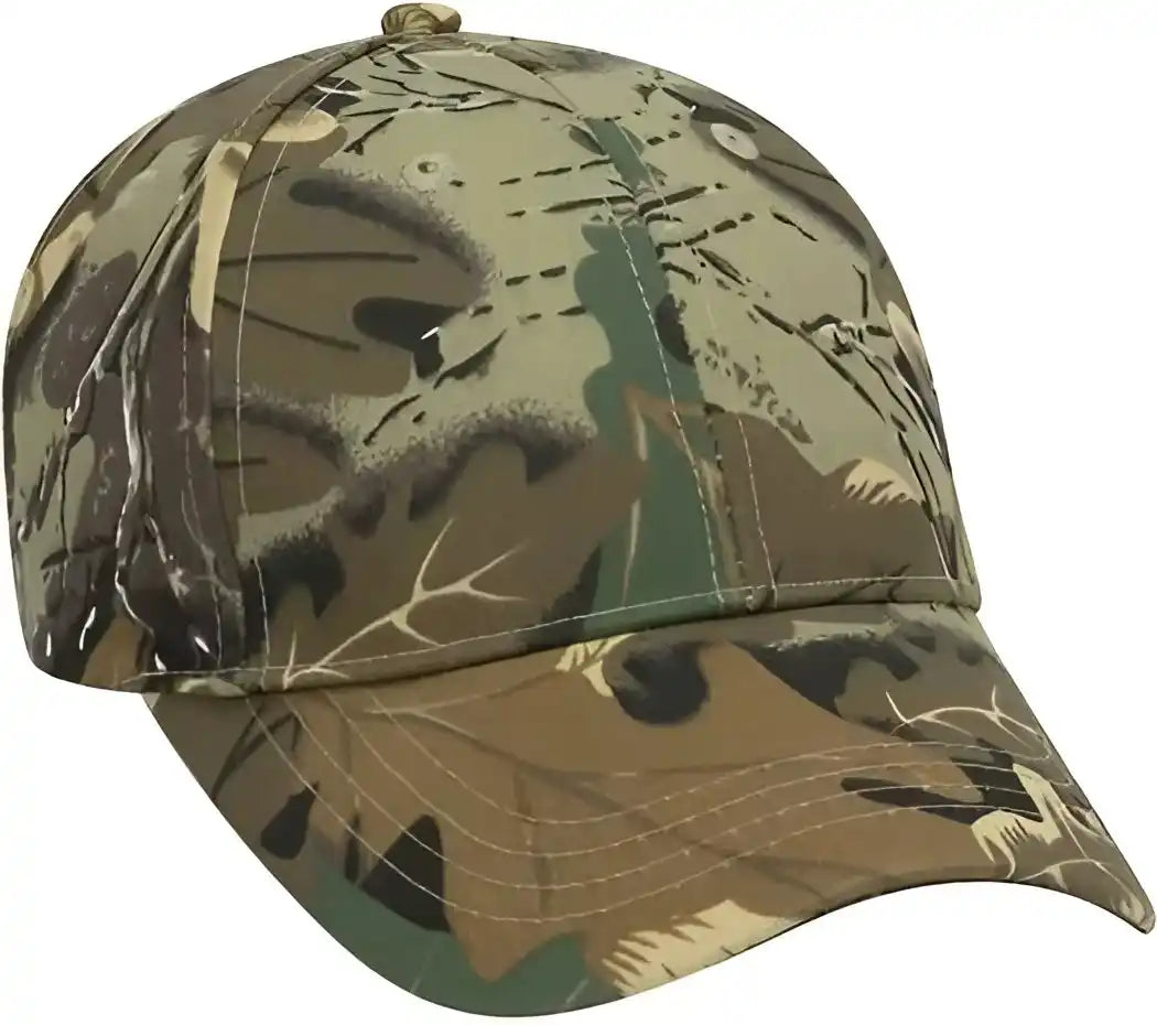 Otto 108-757 Camouflage Youth 6 Panel Low Profile Baseball Cap - Khaki Brown Light Olive Green