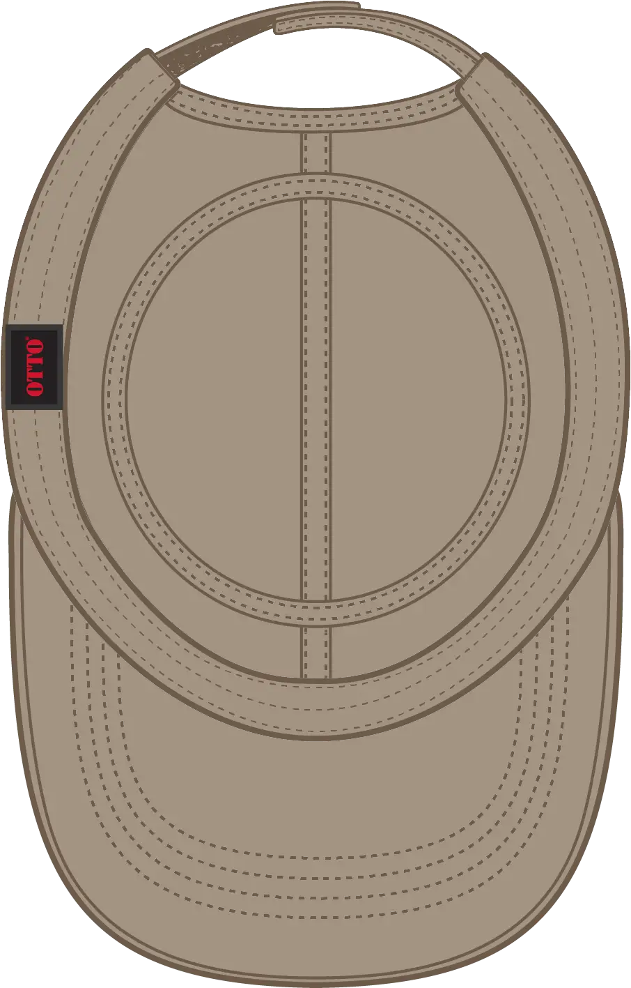 Otto 109-791 Military Cap - Dk. Khaki - 6 1/2’’ - 7 5/8’’