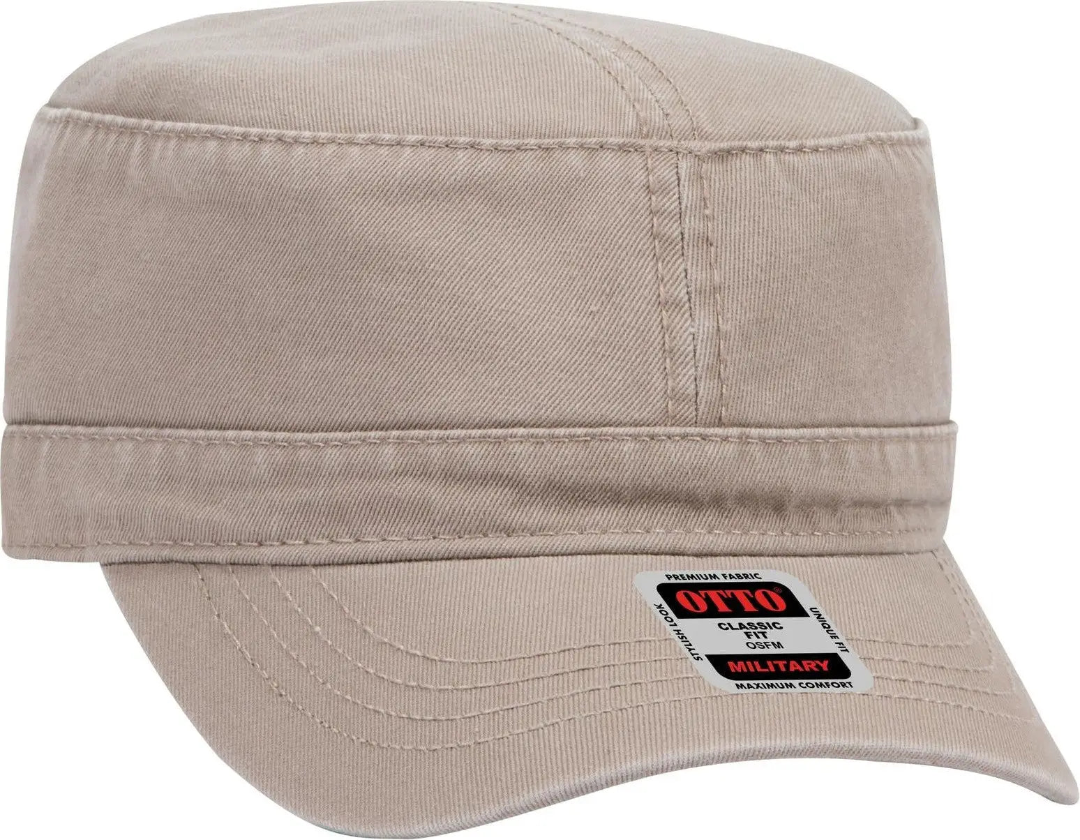 Otto 109-791 Military Cap - Dk. Khaki - 6 1/2’’ - 7 5/8’’