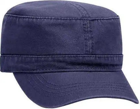Otto 109-791 Superior Garment Washed Cotton Twill Military Style Cap with Adjustable Hook and Loop - Navy - one Size