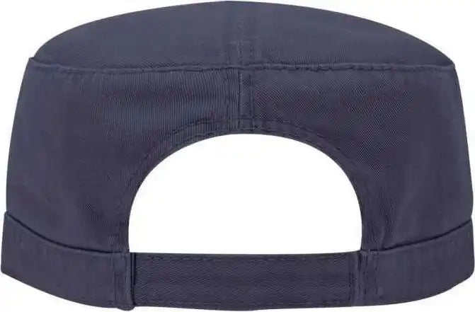 Otto 109-791 Superior Garment Washed Cotton Twill Military Style Cap with Adjustable Hook and Loop - Navy - one Size