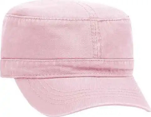 Otto 109-791 Superior Garment Washed Cotton Twill Military Style Cap with Adjustable Hook and Loop - Pink - one Size