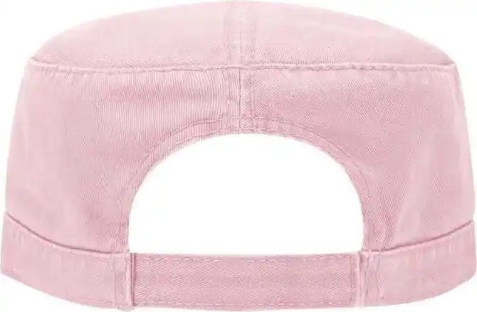 Otto 109-791 Superior Garment Washed Cotton Twill Military Style Cap with Adjustable Hook and Loop - Pink - one Size