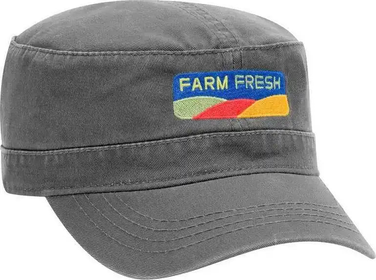 Otto 109-791 Superior Garment Washed Cotton Twill Military Style Cap with Adjustable Hook and Loop - Dark Olive Green