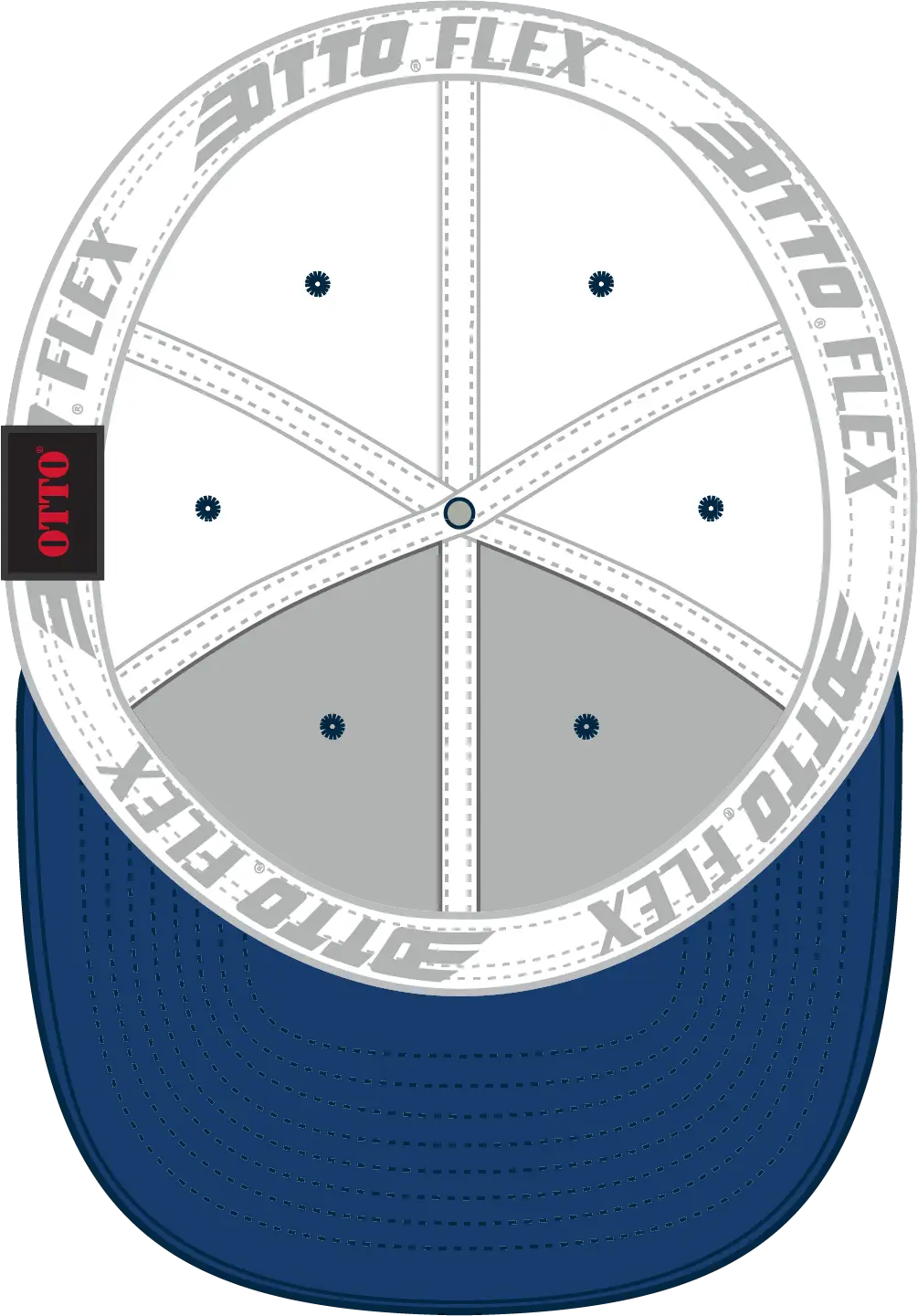 Otto 11-018 ?Otto Flex’ Fitted 6 Panel Low Profile Baseball Cap - Ryl/wht - 7’’ - 7 1/4’’