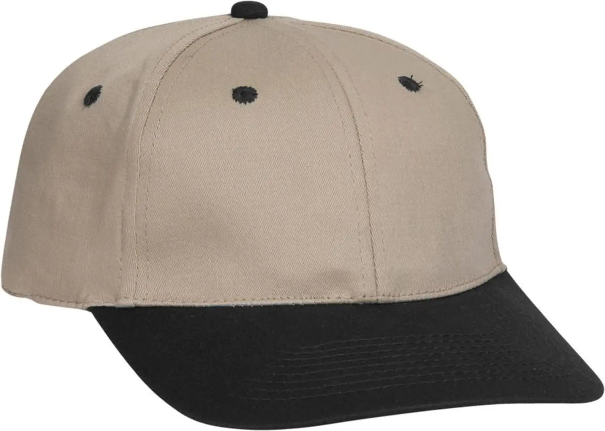Otto 11-018 ?Otto Flex’ Fitted 6 Panel Low Profile Baseball Cap - Blk/kha - 7’’ - 7 1/4’’