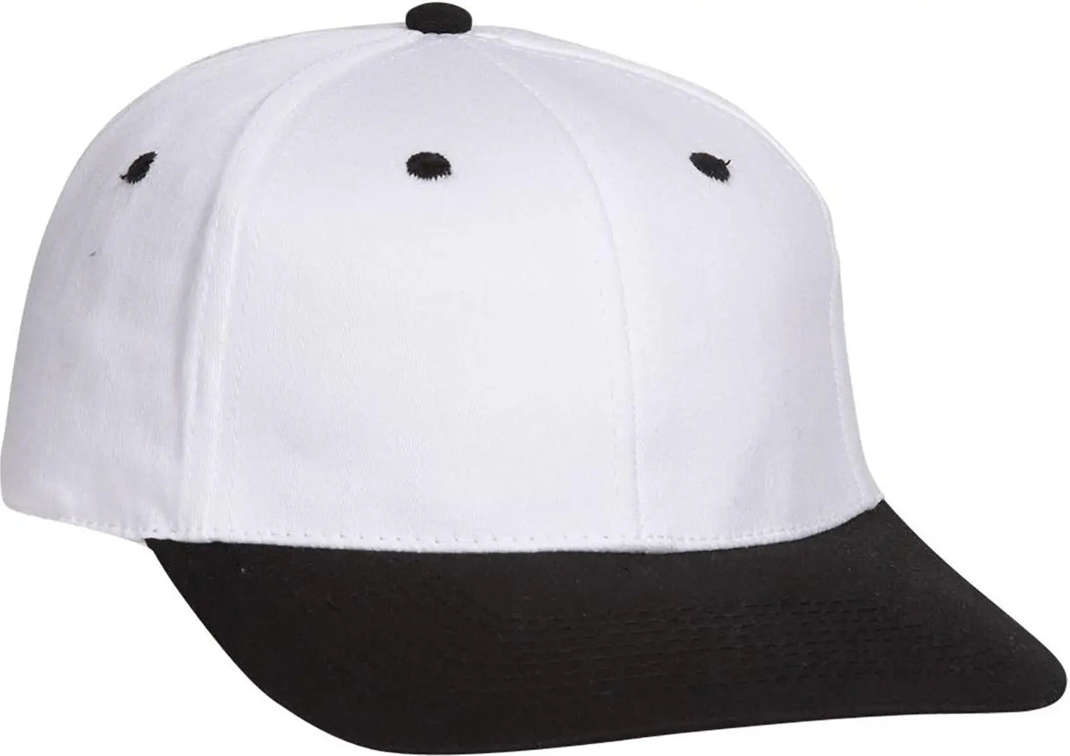Otto 11-018 ?Otto Flex’ Fitted 6 Panel Low Profile Baseball Cap - Blk/wht - 7’’ - 7 1/4’’