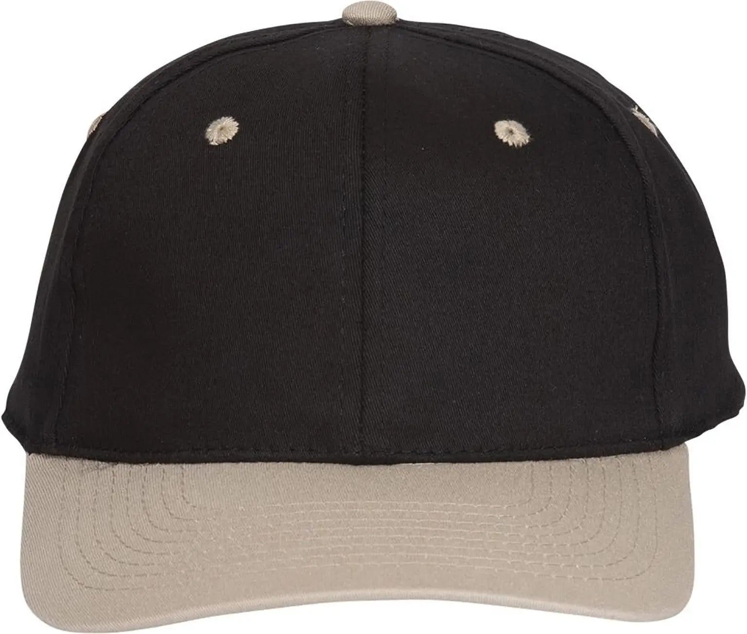 Otto 11-018 ?Otto Flex’ Fitted 6 Panel Low Profile Baseball Cap - Kha/blk - 7’’ - 7 1/4’’