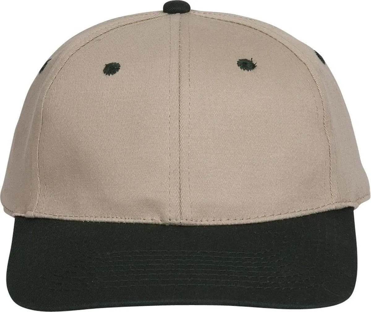 Otto 11-018 ?Otto Flex’ Fitted 6 Panel Low Profile Baseball Cap - Dk.grn/kha - 7’’ - 7 1/4’’