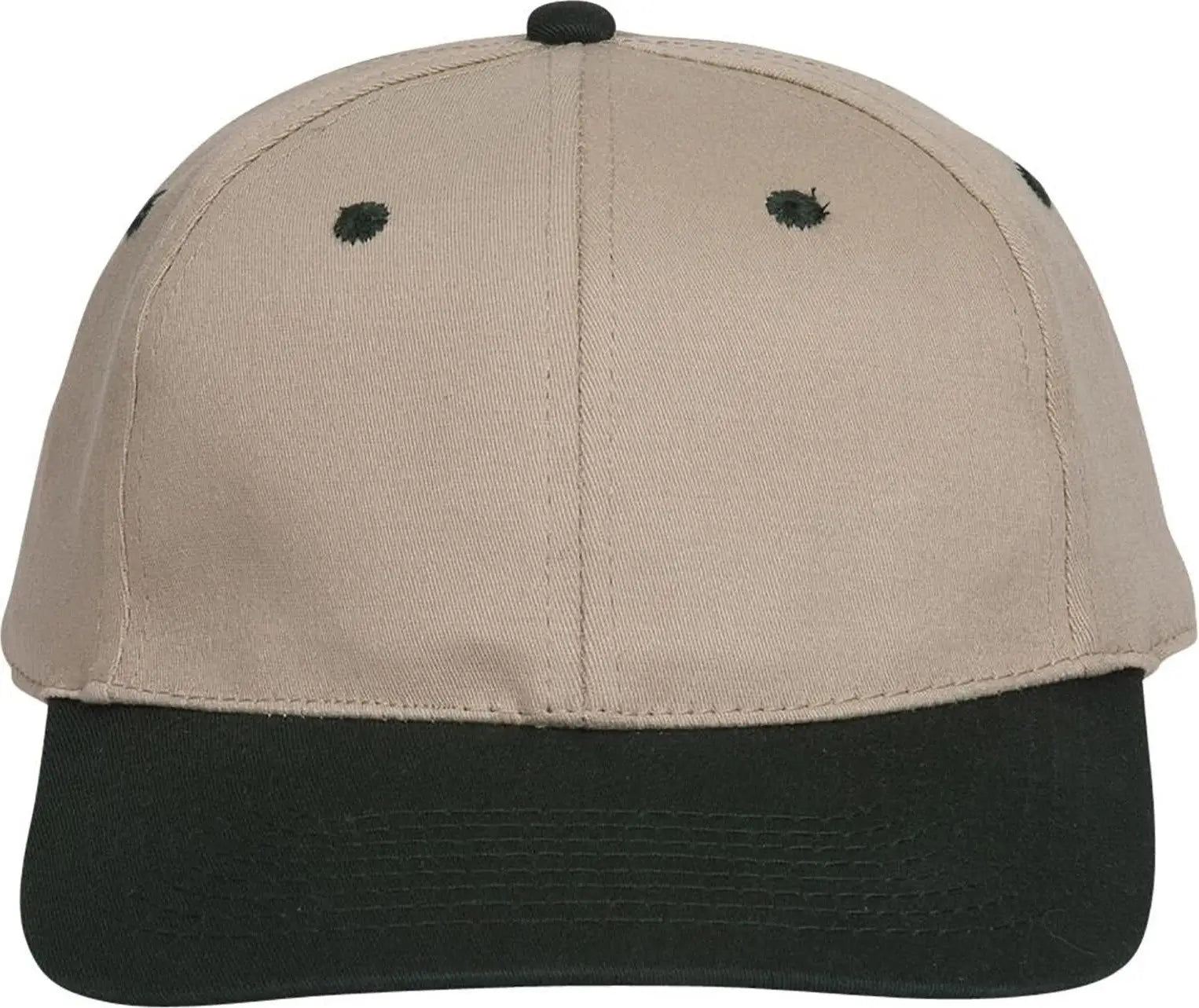 Otto 11-018 ?Otto Flex’ Fitted 6 Panel Low Profile Baseball Cap - Dk.grn/kha - 7’’ - 7 1/4’’