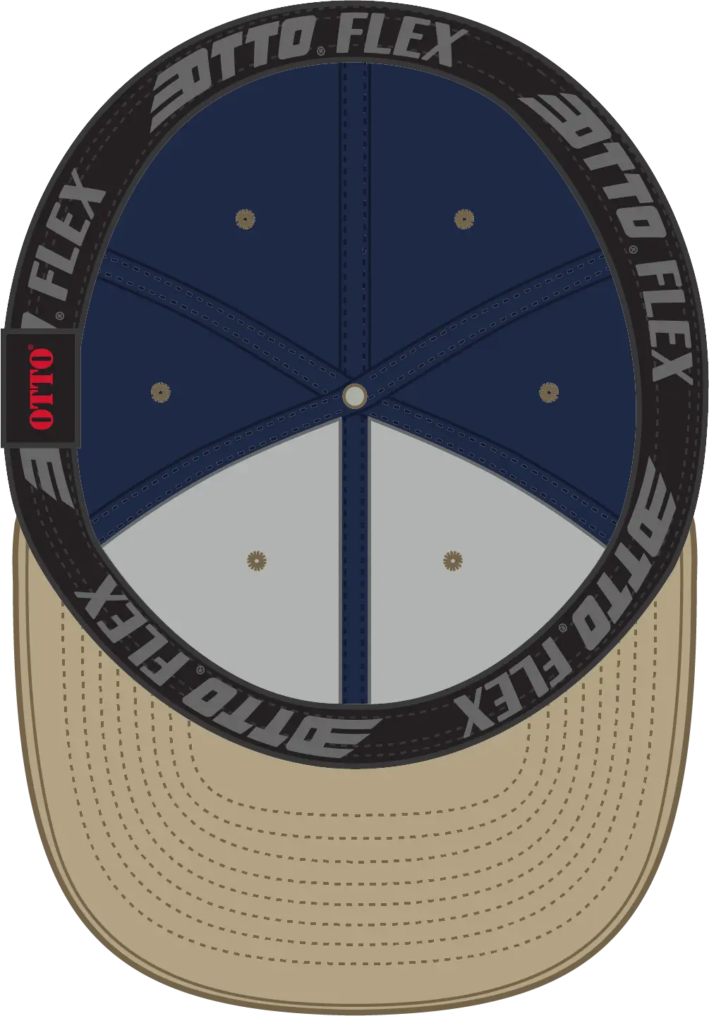 Otto 11-018 ?Otto Flex’ Fitted 6 Panel Low Profile Baseball Cap - Kha/nvy