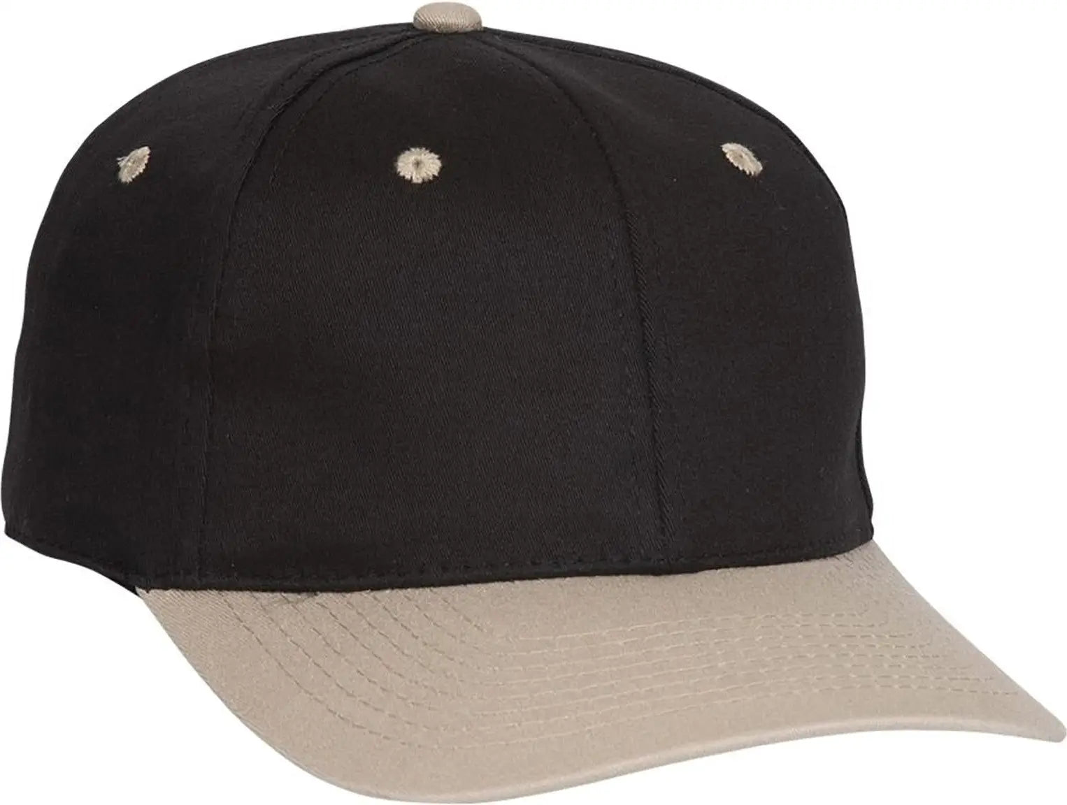 Otto 11-018 ?Otto Flex’ Fitted 6 Panel Low Profile Baseball Cap - Kha/blk - 7’’ - 7 1/4’’