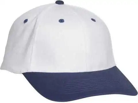 Otto 11-018 Stretchable Deluxe Brushed Cotton Twill 6 Panel Low Profile Pro Style Cap - Navy White - S/m