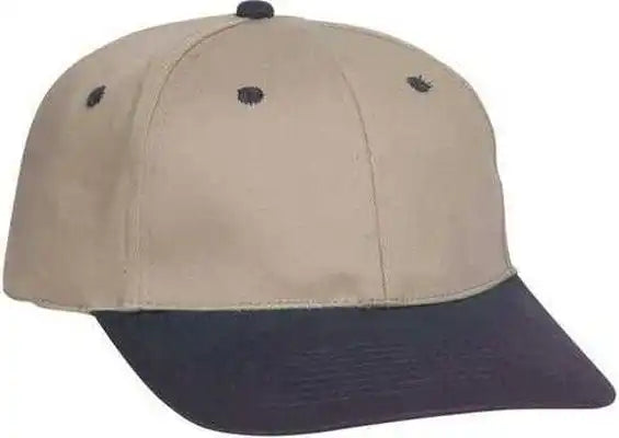 Otto 11-018 Stretchable Deluxe Brushed Cotton Twill 6 Panel Low Profile Pro Style Cap - Navy Khaki - S/m