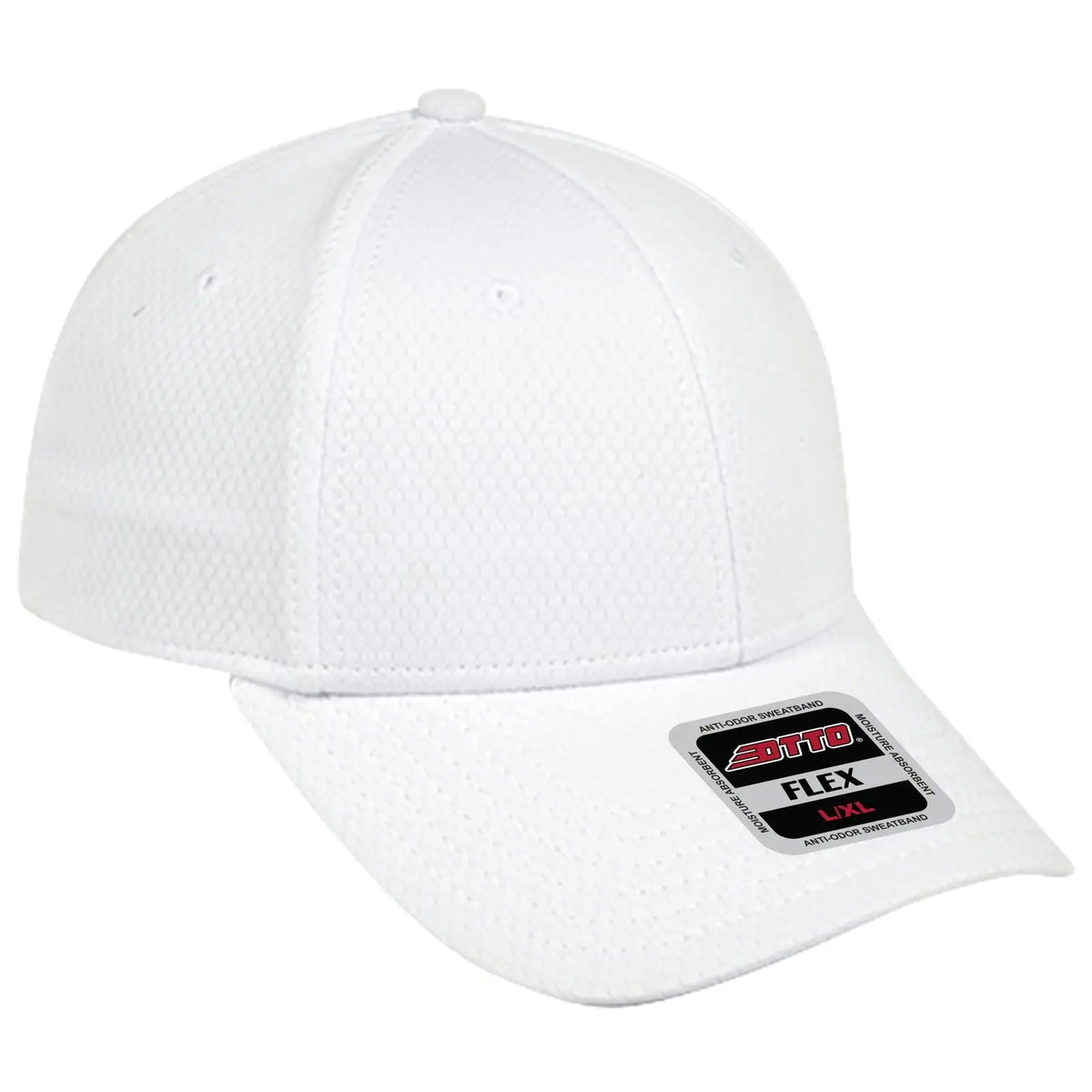 Otto 11-1160 ?Otto Flex’ Fitted 6 Panel Low Profile Baseball Cap - White - 7’’ - 7 1/4’’