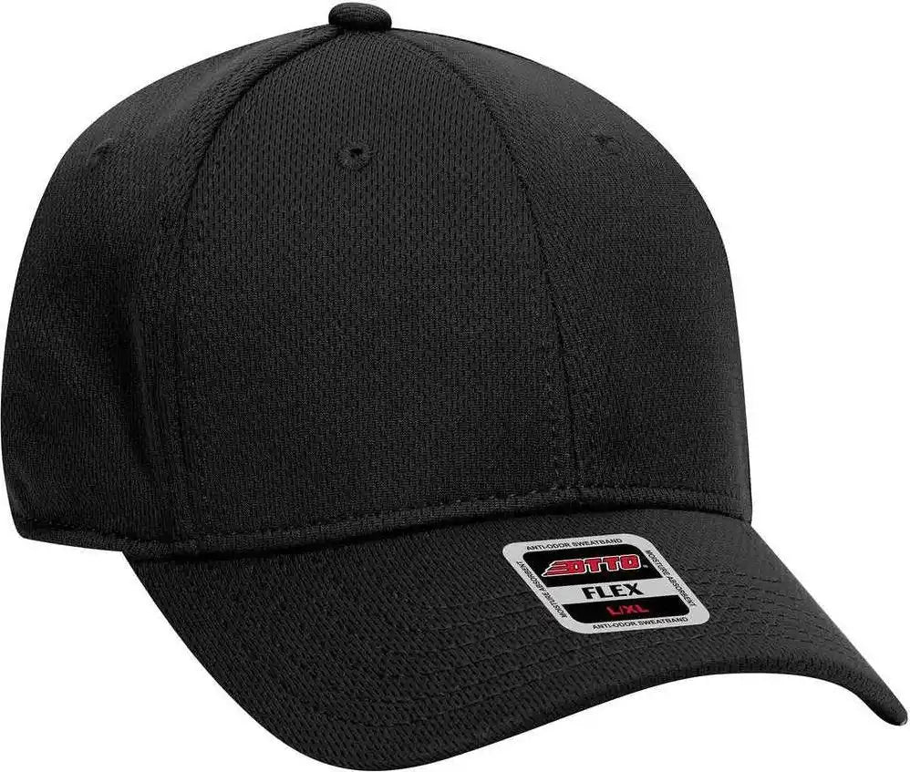 Otto 11-1162 Cool Comfort Stretchable Polyester Mesh Flex 6 Panel Low Profile Baseball Cap - Black - S/m