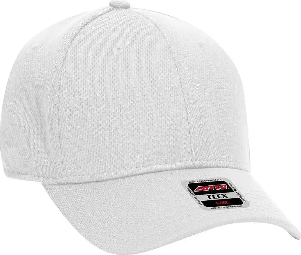 Otto 11-1162 Cool Comfort Stretchable Polyester Mesh Flex 6 Panel Low Profile Baseball Cap - White - S/m