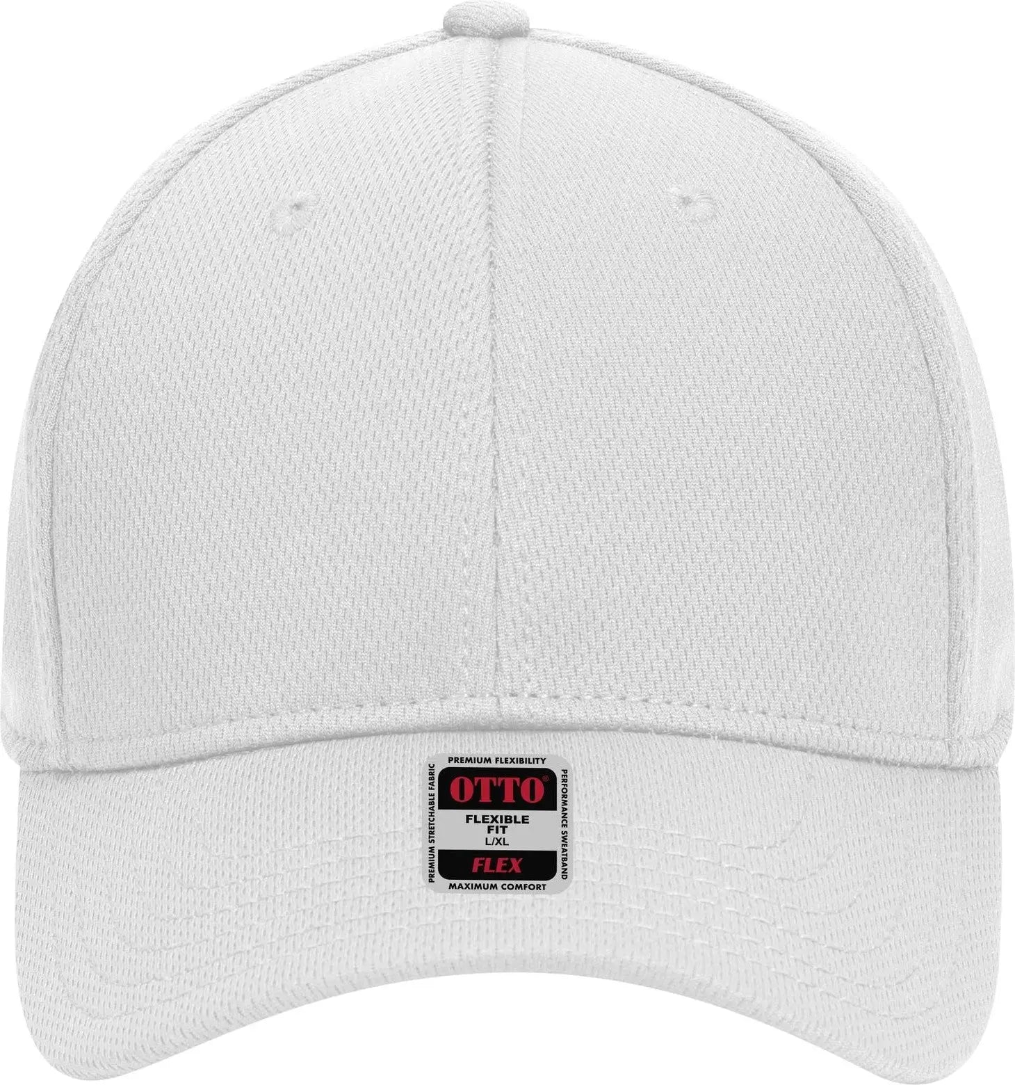 Otto 11-1162 ?Otto Flex’ Fitted 6 Panel Low Profile Baseball Cap - White