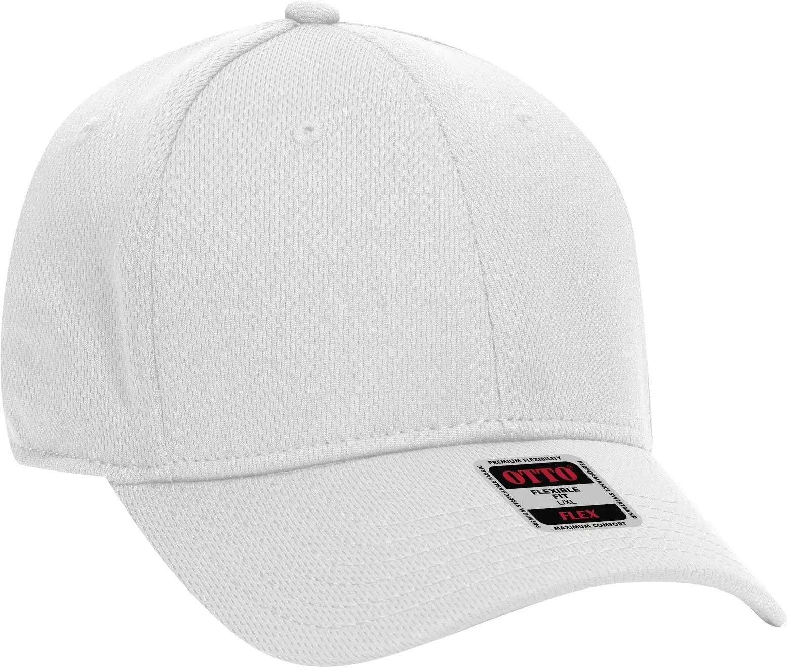 Otto 11-1162 ?Otto Flex’ Fitted 6 Panel Low Profile Baseball Cap - White