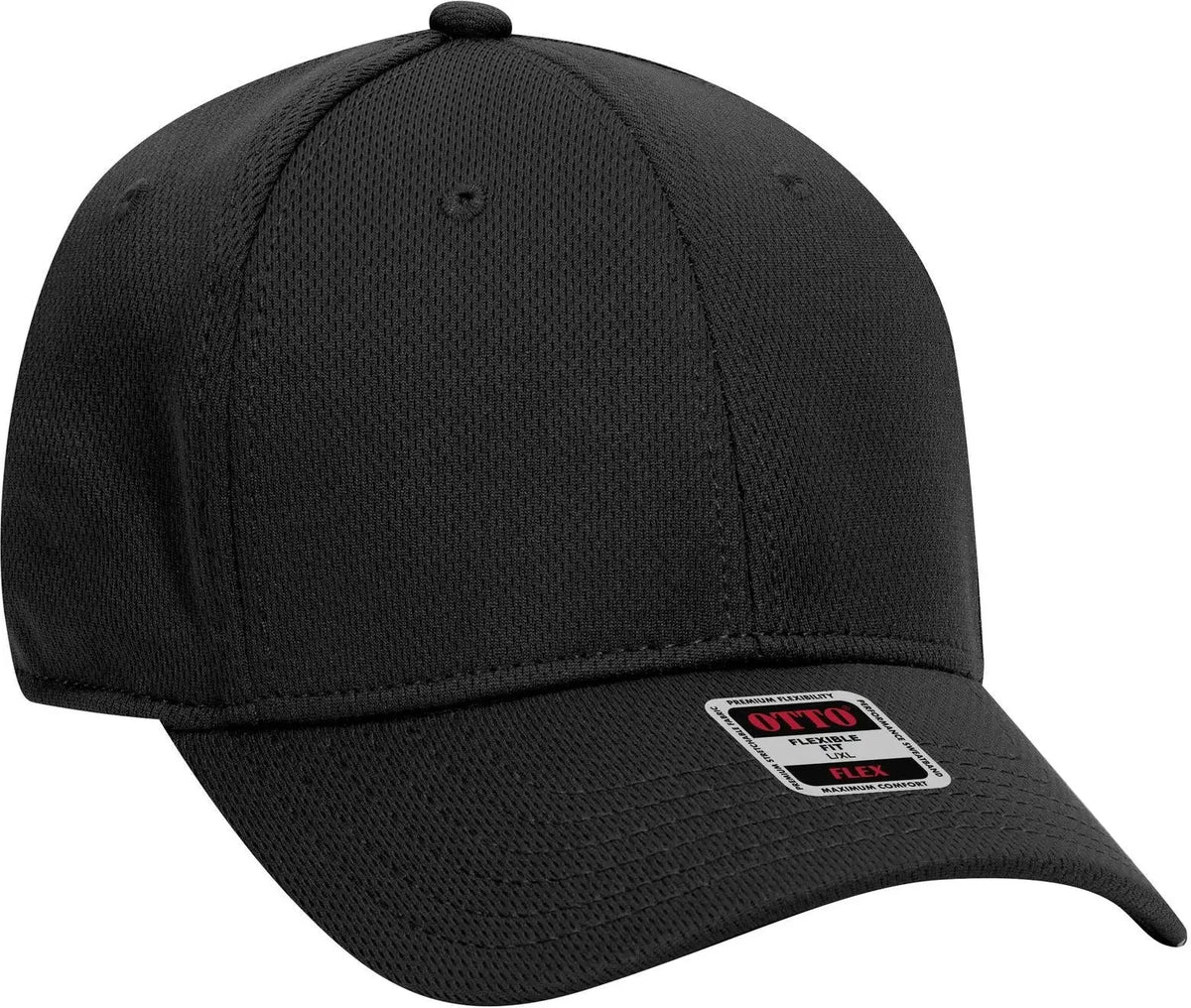 Otto 11-1162 ?Otto Flex’ Fitted 6 Panel Low Profile Baseball Cap - Black