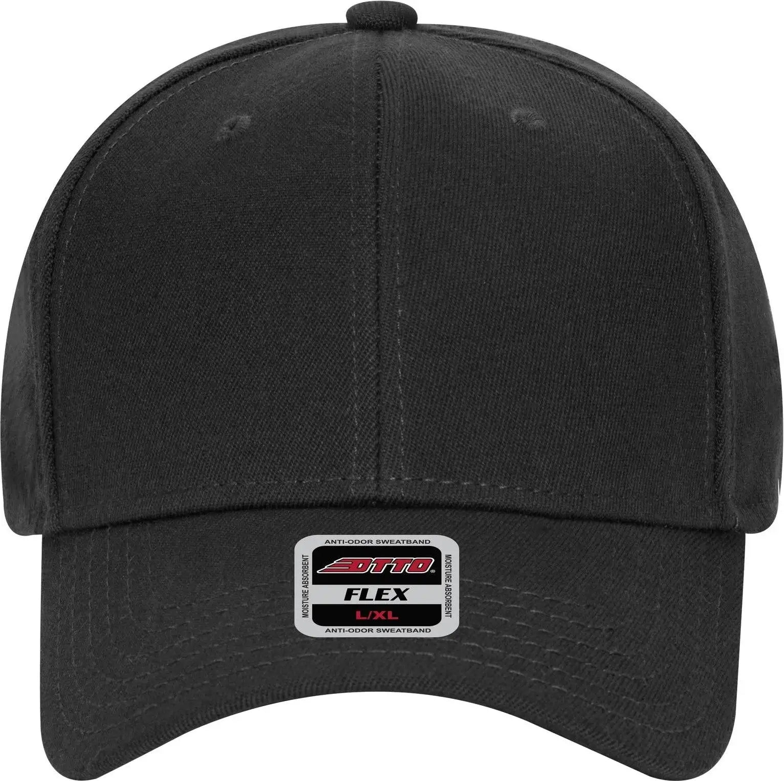 Otto 11-1164 ?Otto Flex’ Fitted 6 Panel Low Profile Baseball Cap - Black - 7’’ - 7 1/4’’