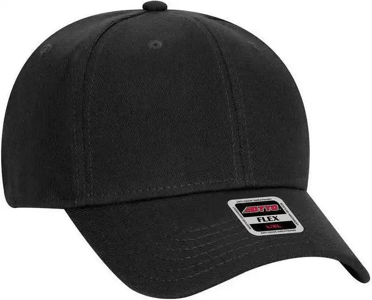 Otto 11-1164 Stretchable Wool Blend Twill Flex 6 Panel Low Profile Baseball Cap - Black - S/m