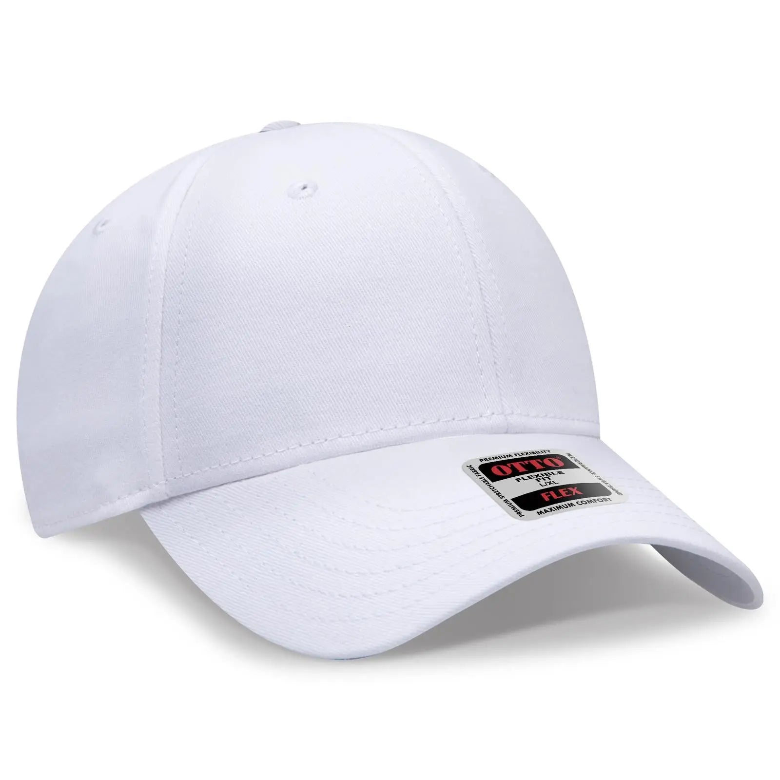 Otto 11-1167 ?Otto Flex’ Fitted 6 Panel Low Profile Baseball Cap - White