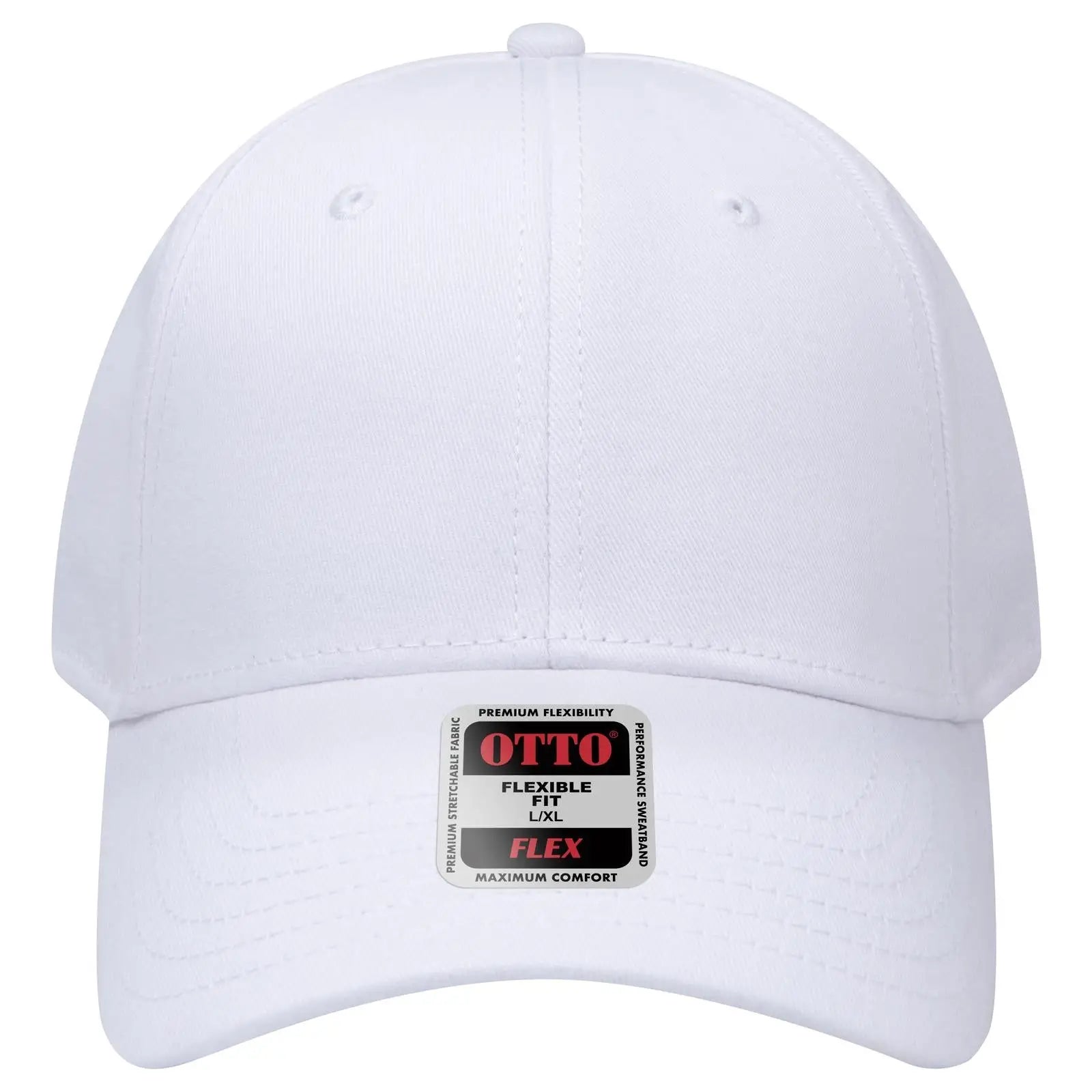 Otto 11-1167 ?Otto Flex’ Fitted 6 Panel Low Profile Baseball Cap - White