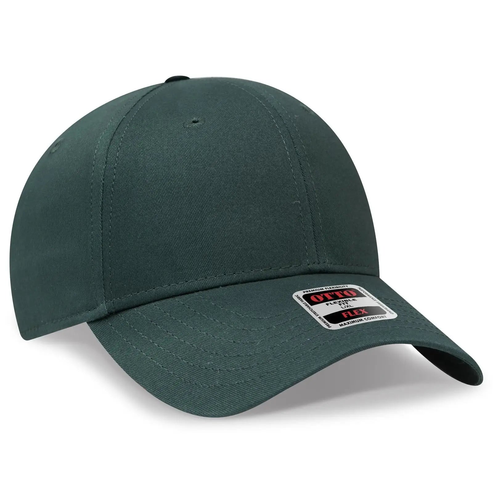 Otto 11-1167 ?Otto Flex’ Fitted 6 Panel Low Profile Baseball Cap - Dk. Green