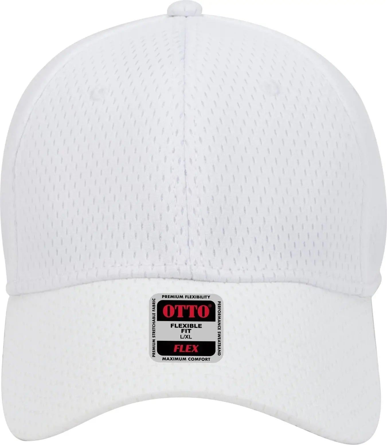 Otto 11-1168 ?Otto Flex’ Fitted 6 Panel Low Profile Baseball Cap - White
