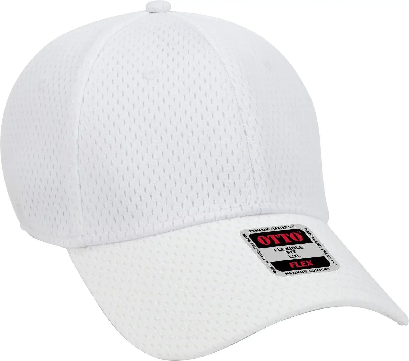 Otto 11-1168 ?Otto Flex’ Fitted 6 Panel Low Profile Baseball Cap - White
