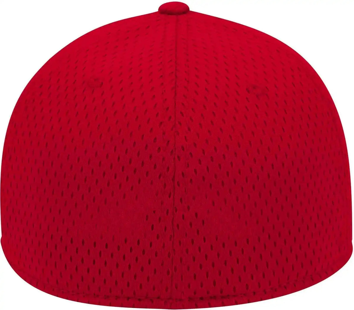 Otto 11-1168 Stretchable Polyester Pro Mesh Flex 6 Panel Low Profile Baseball Cap - Red