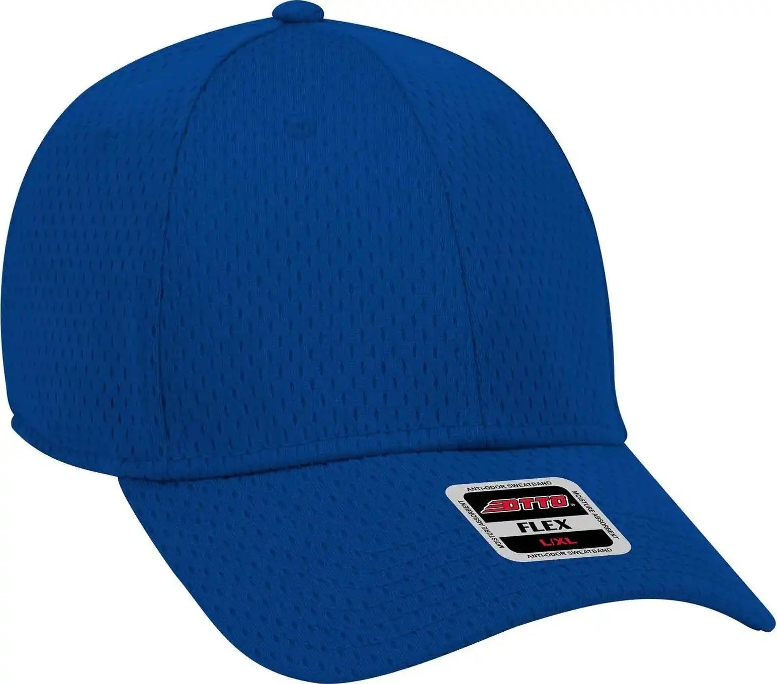 Otto 11-1168 Stretchable Polyester Pro Mesh Flex 6 Panel Low Profile Baseball Cap - Royal - S/m