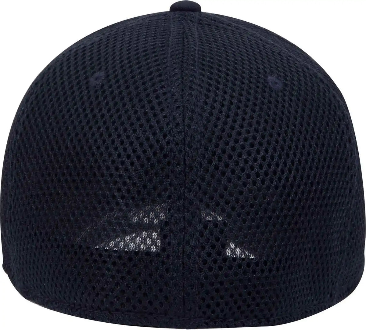 Otto 11 1169 Cotton Twill W/ Stretchable Polyester Air Mesh Back Flex 6 Panel Low Profile Baseball Cap Navy