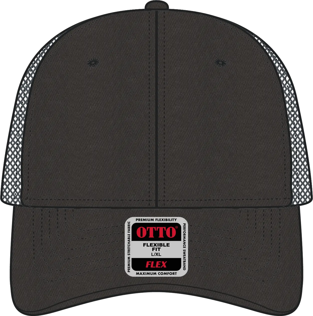 Otto 11-1169 ?Otto Flex’ Fitted 6 Panel Low Profile Baseball Cap - Char. Gray